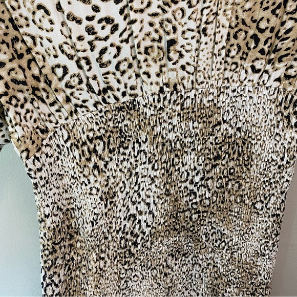 Faithfull The Brand Margherita Smocked Cheetah Mini Dress Women’s Size 6 Medium - Picture 6 of 11